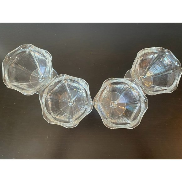 Classic Ice Cream Bowls, Set of 4 Tulip Clear Pressed Glass Serving Glasses - Picture 3 of 5